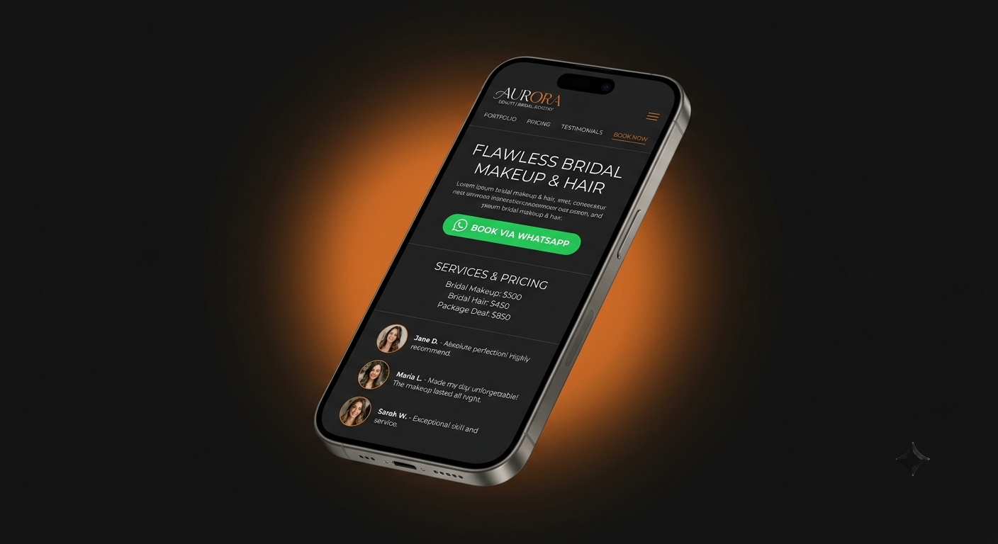 Booking website on phone